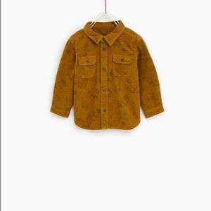 Zara boys 3-4T dinosaur corduroy shirt
